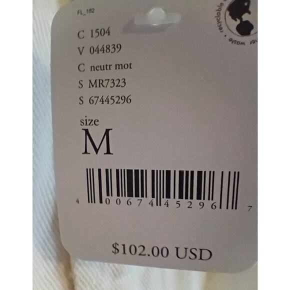 FREE PEOPLE Moon River Cream/Tan Buttonfly Jeans - Size M - NEW - Picture 4 of 4